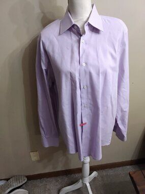 Vintage Yves Saint Laurent Long Sleeve Dress Shirt Lilac Purple Men's 16.5 / 42